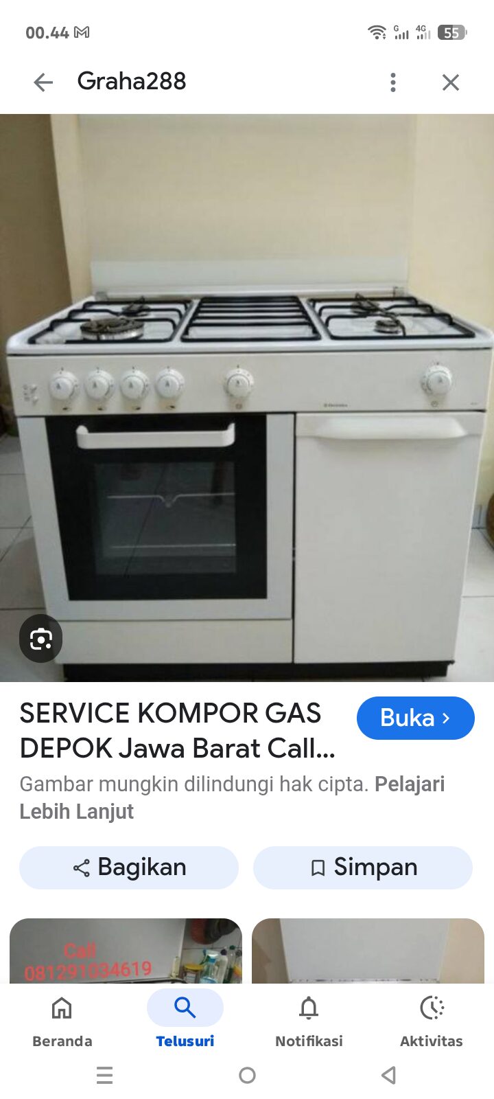 SERVICE KOMPOR GAS DEPOK ||KERTARAJASA 087822629619