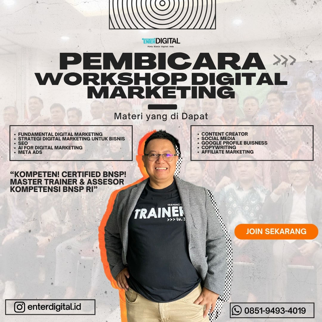BERPENGALAMAN! HUB : 0851-9493-4019, Narasumber Digital Marketing Tegal