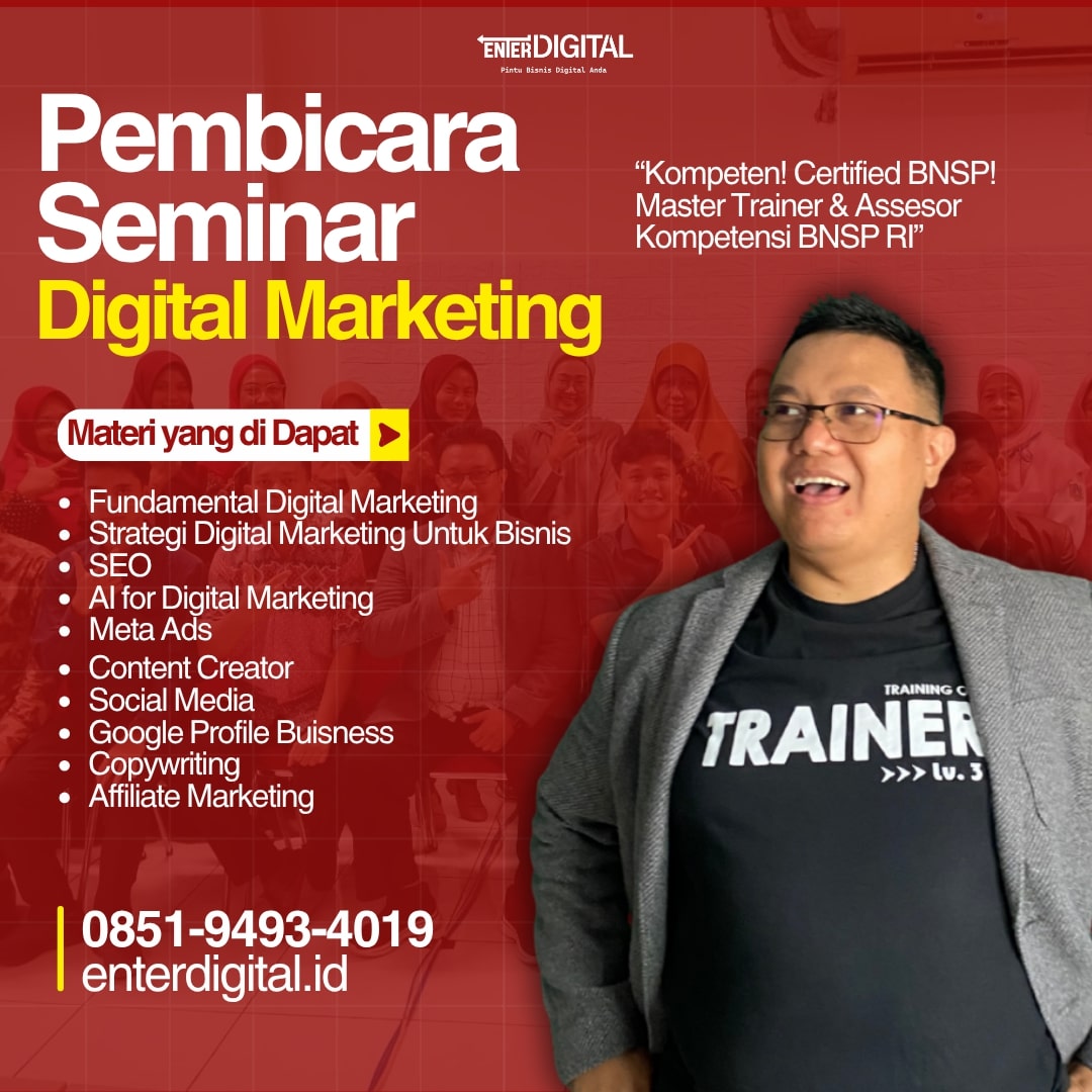 TERBAIK! HUB : 0851-9493-4019, Pembicara Nasional Digital Marketing Wonogiri