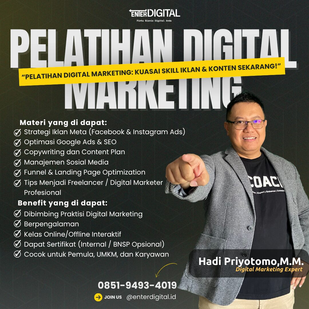 RECOMMENDED! WA 0851-9493-4019 , Tempat Kursus Digital Marketing Terbaik Jember