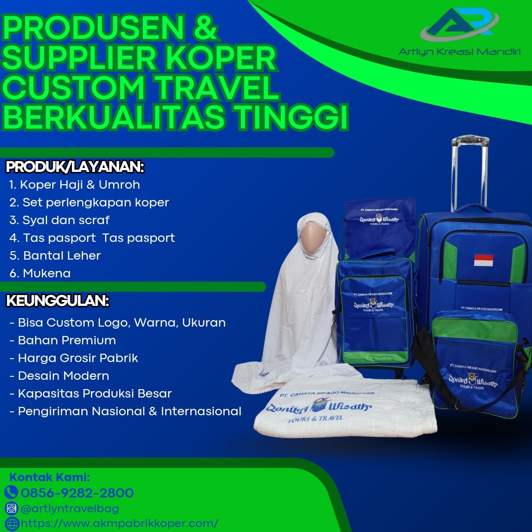 TERMURAH! CALL 0856-9282-2800, Grosir Perlengkapan Koper Langsung Pabrik Gorontalo, AKM
