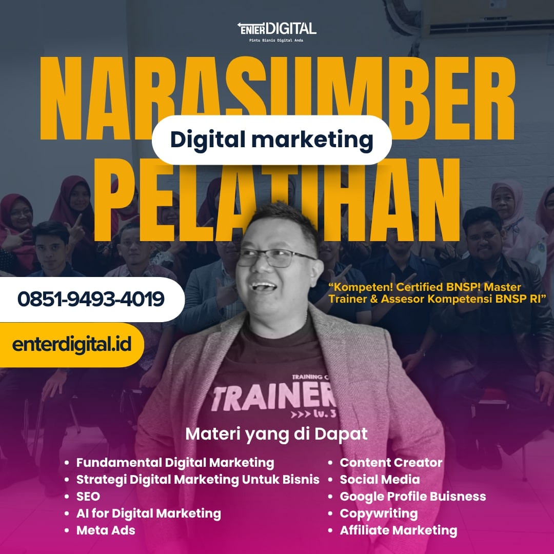 TERBAIK! HUB : 0851-9493-4019, Pembicara Webinar Digital Marketing Palu