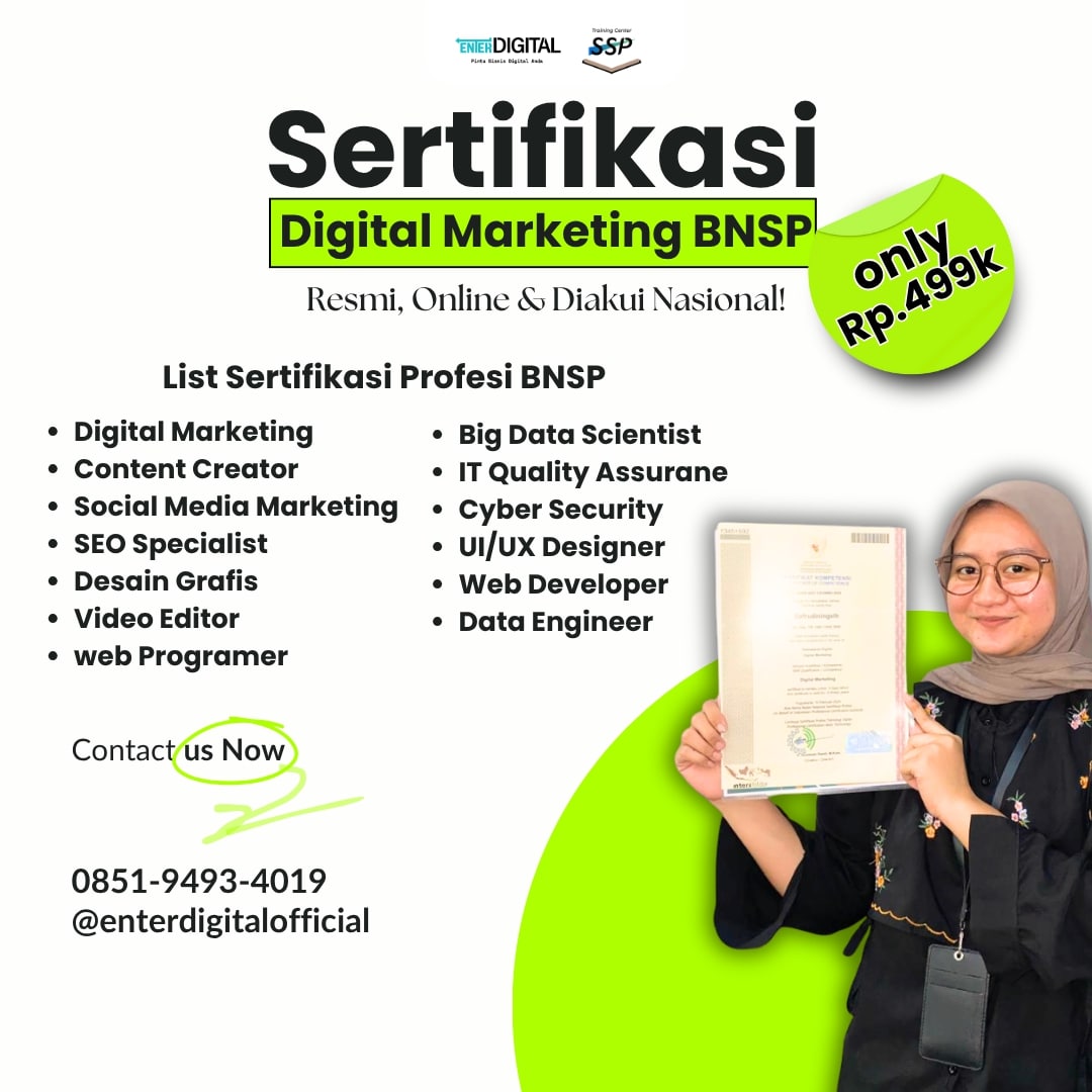 LEGAL! WA: 0851-9493-4019, Kelas Sertifikasi Digital Marketing Kutai Kartanegara