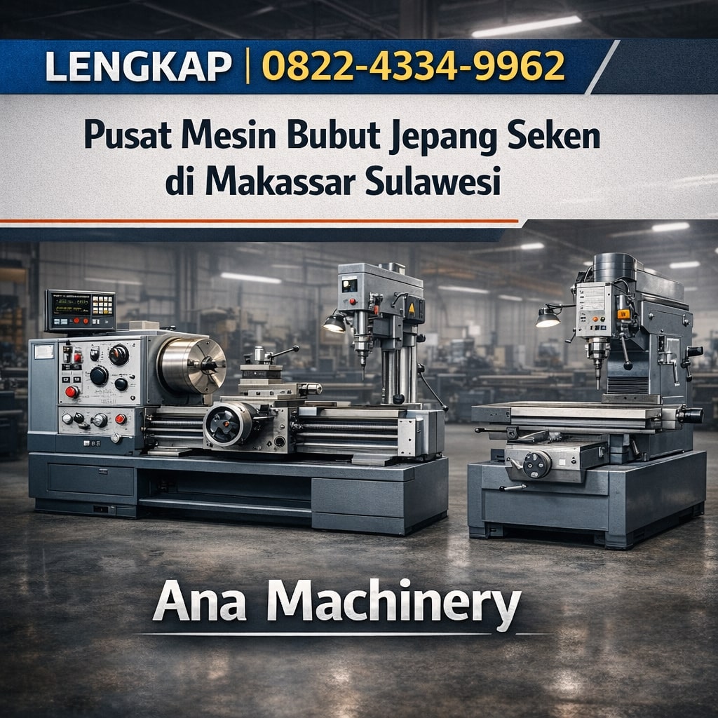 LENGKAP | 0822-4334-9962 Pusat Mesin Bubut Jepang Seken di Makassar Sulawesi Ana Machinery