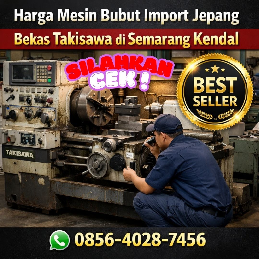 SILAHKAN CEK !! 0856-4028-7456 Harga Mesin Bubut Import Jepang Bekas Takisawa di Semarang Kendal