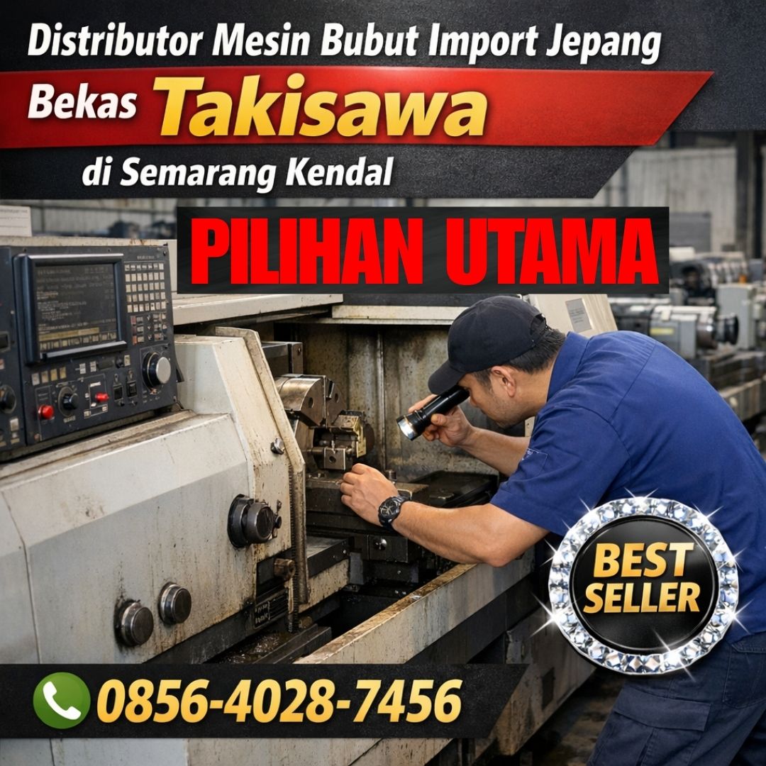 PILIHAN UTAMA ! 0856-4028-7456 Distributor Mesin Bubut Import Jepang Bekas Takisawa di Semarang Kendal