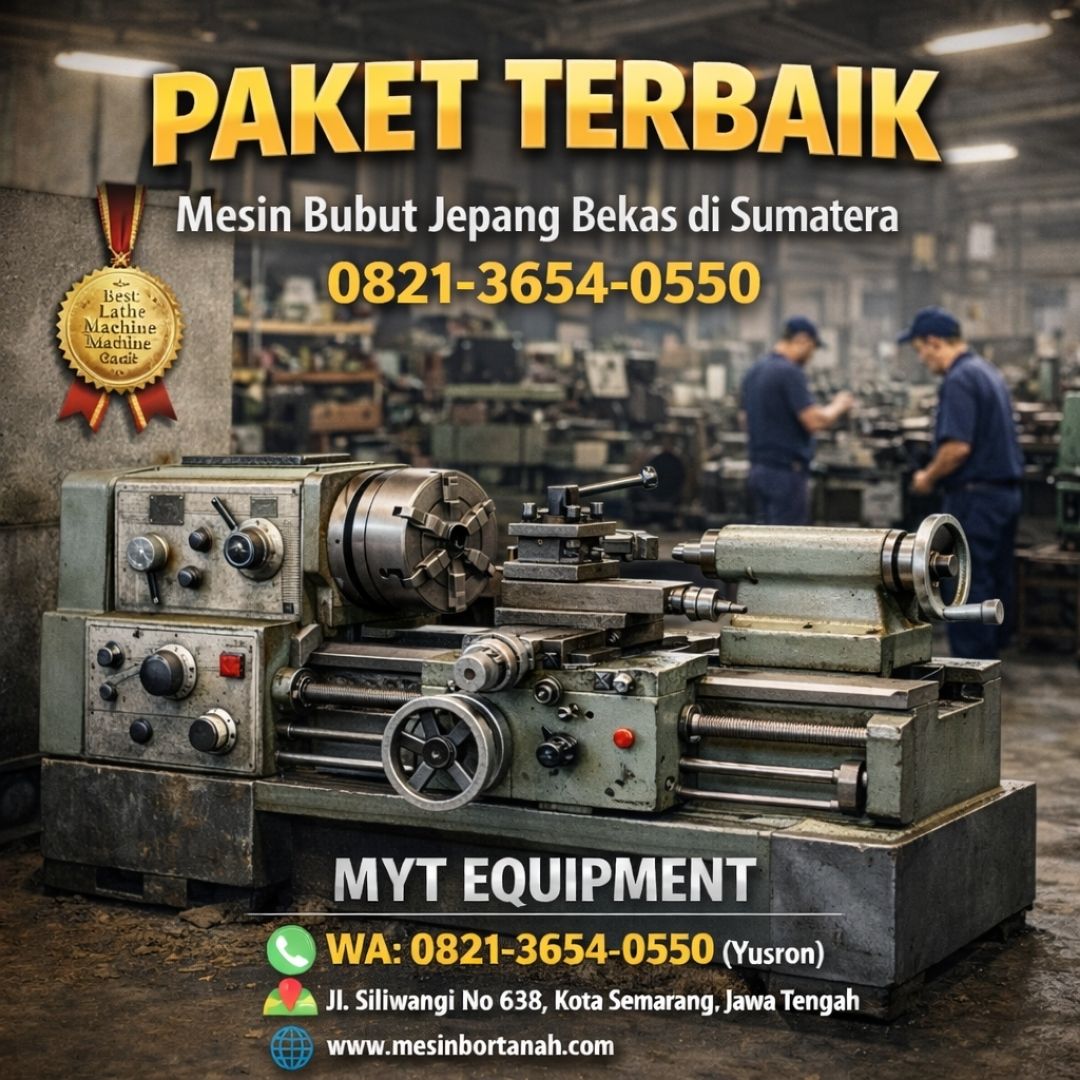 PAKET TERBAIK —0821-3654-0550 Mesin Bubut Jepang Bekas di Sumatera MYT Equipment