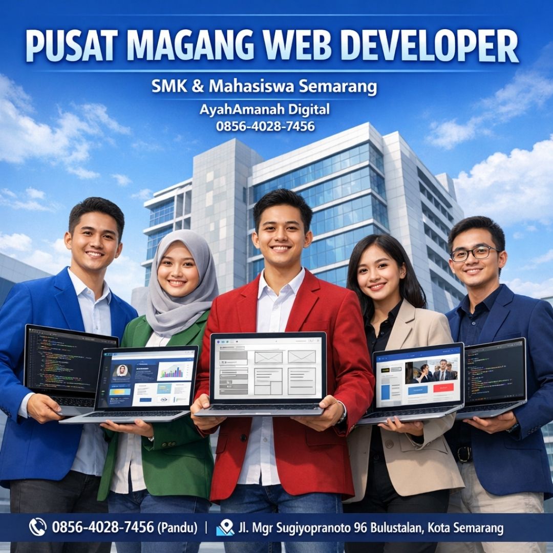 PUSAT MAGANG WEB DEVELOPER —0856-4028-7456 SMK & Mahasiswa Semarang AyahAmahah Digital
