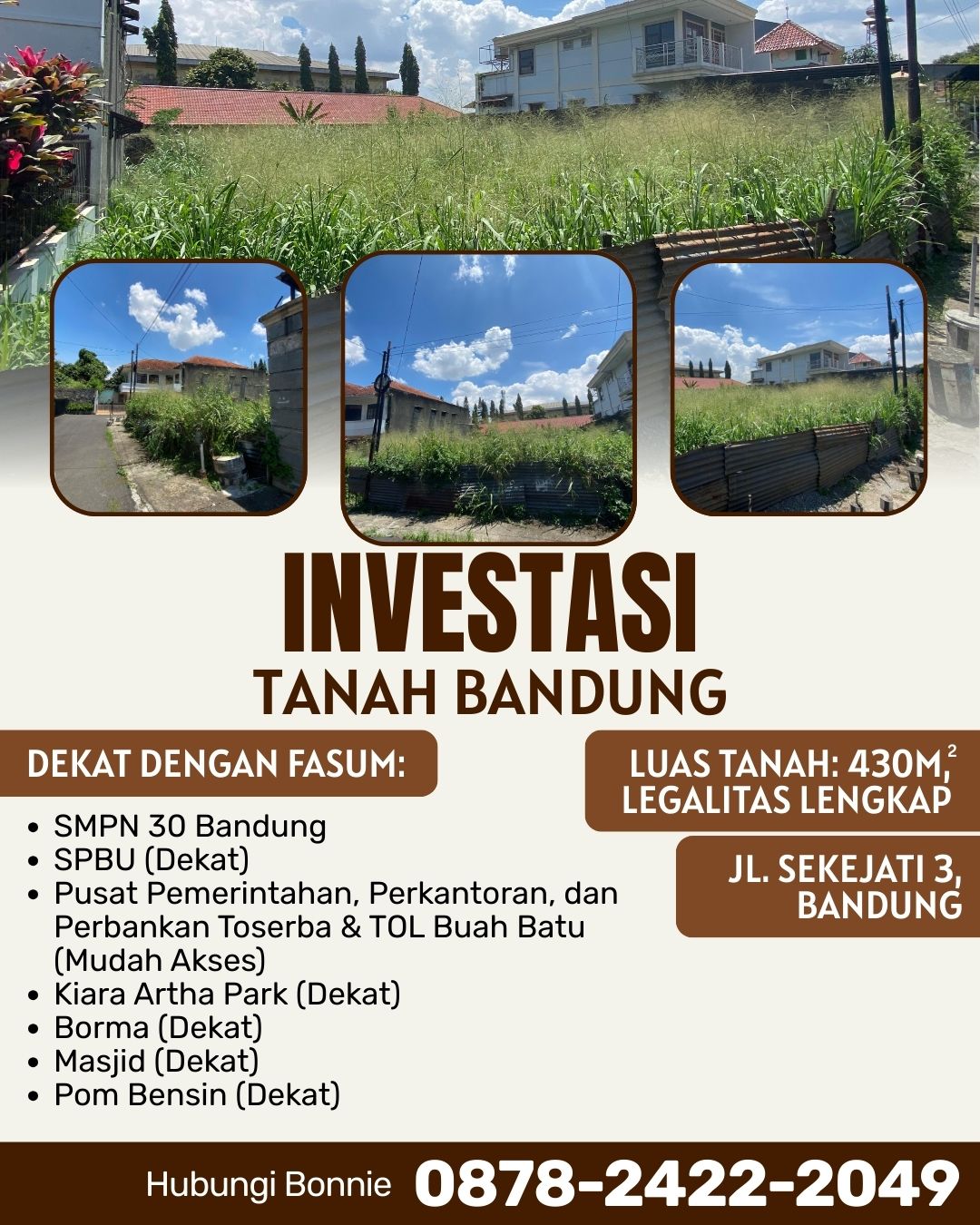 LEGAL! TELP. 0878-2422-2049, Jual Tanah Hitam Terdekat Sukapura Bandung