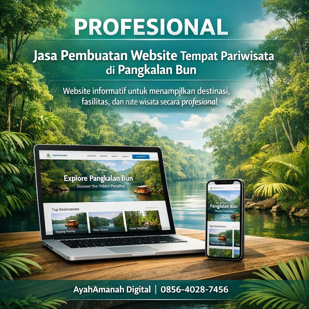 PROFESIONAL | 0856-4028-7456 Jasa Pembuatan Website Tempat Pariwisata di Pangkalan Bun AyahAmanah Digital