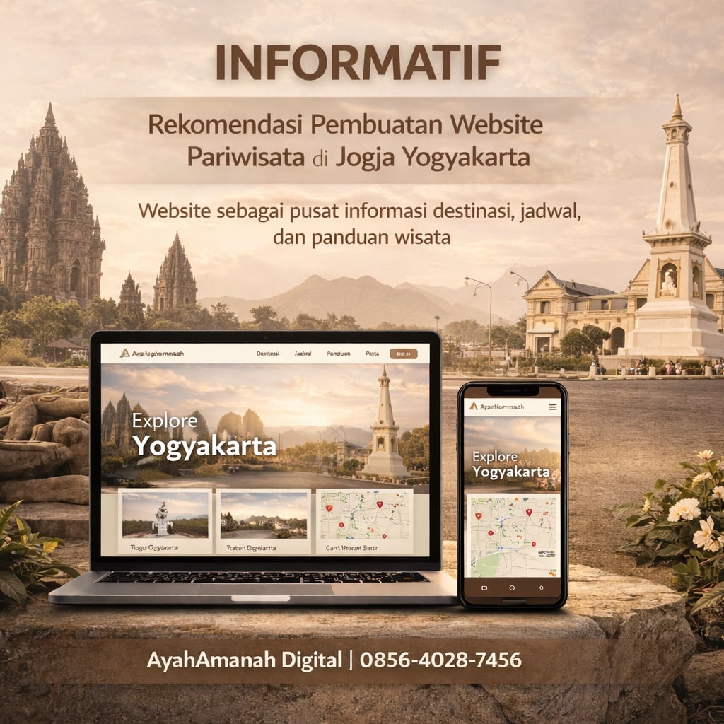 INFORMATIF | 0856-4028-7456 Rekomendasi Pembuatan Website Pariwisata di Jogja Yogyakarta AyahAmanah Digital