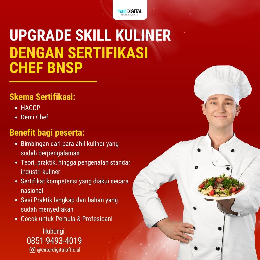 JADI AHLI! HUB: 0851-9493-4019, Sertifikasi Chef Kabupaten Gowa