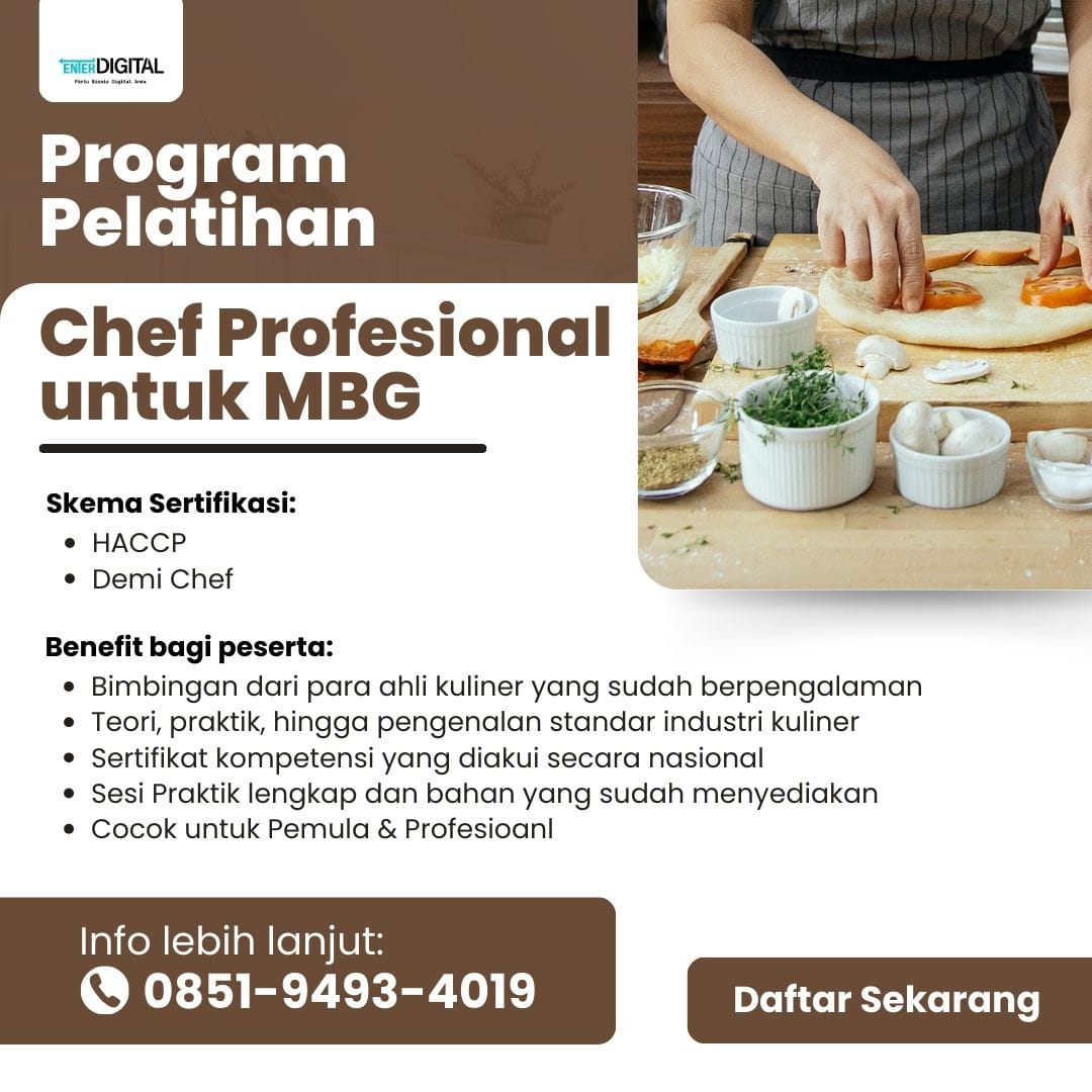 AHLI! WA: 0851-9493-4019, Sertifikasi Chef BNSP Palangka Raya
