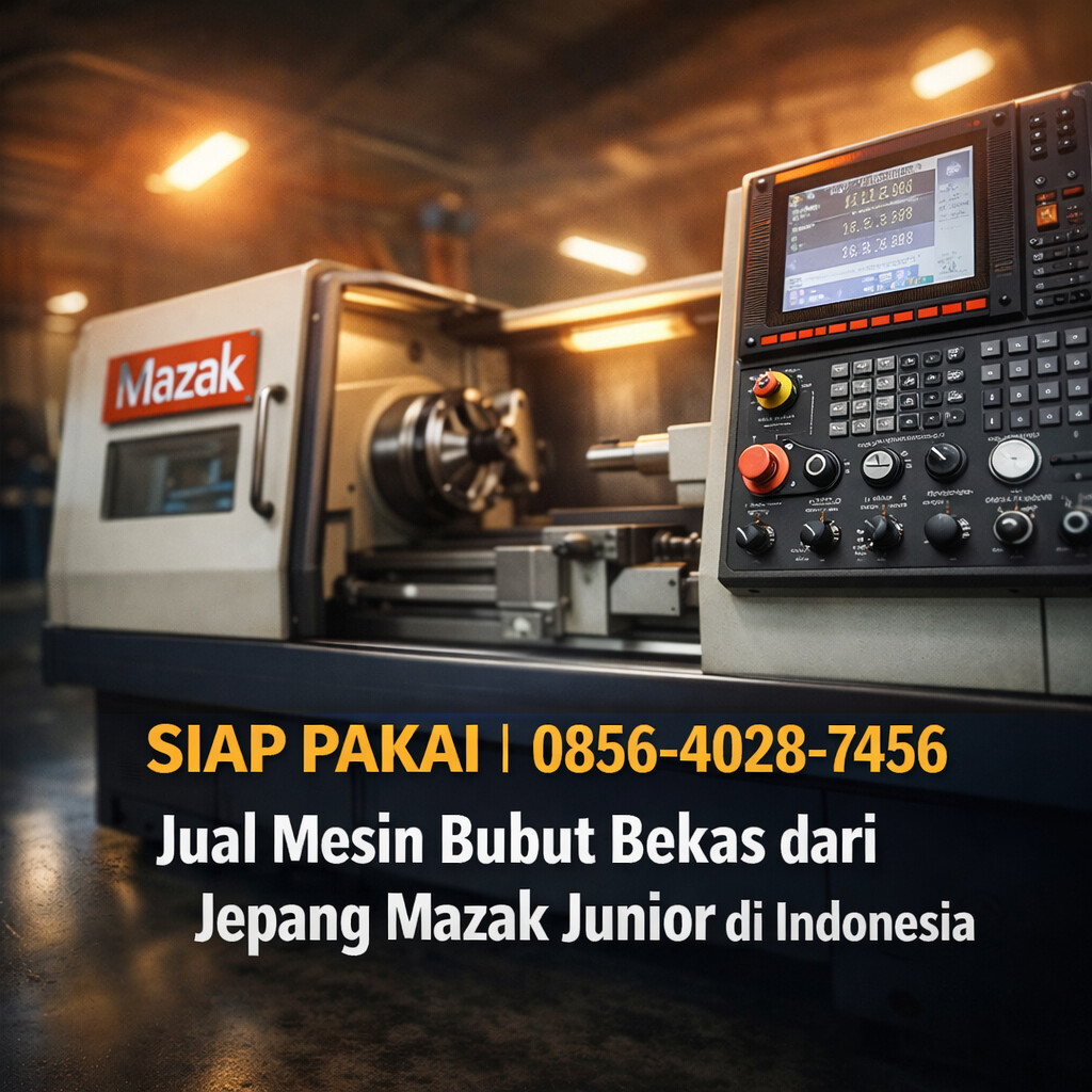 SIAP PAKAI | 0856-4028-7456 Jual Mesin Bubut Bekas dari Jepang Mazak Junior di Indonesia