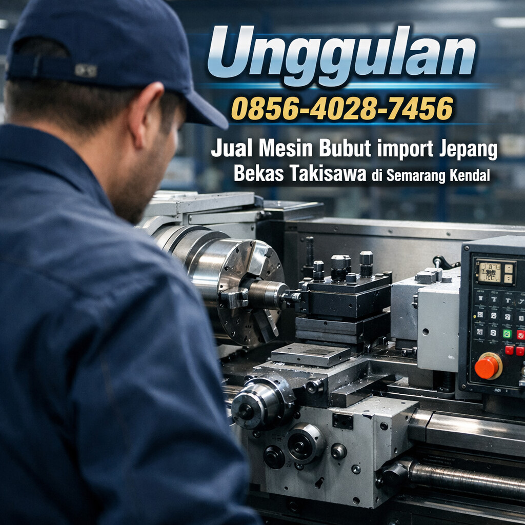 Unggulan 0856-4028-7456 Jual Mesin Bubut Import Jepang Bekas Takisawa di Semarang Kendal
