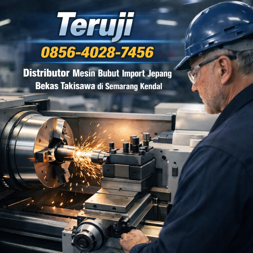 Teruji 0856-4028-7456 Distributor Mesin Bubut Import Jepang Bekas Takisawa di Semarang Kendal