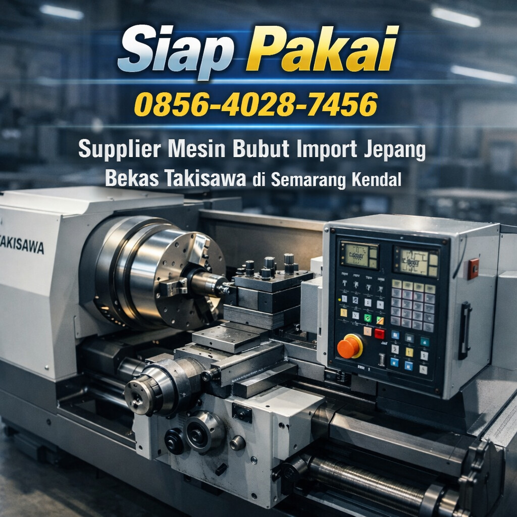 Siap Pakai 0856-4028-7456 Supplier Mesin Bubut Import Jepang Bekas Takisawa di Semarang Kendal