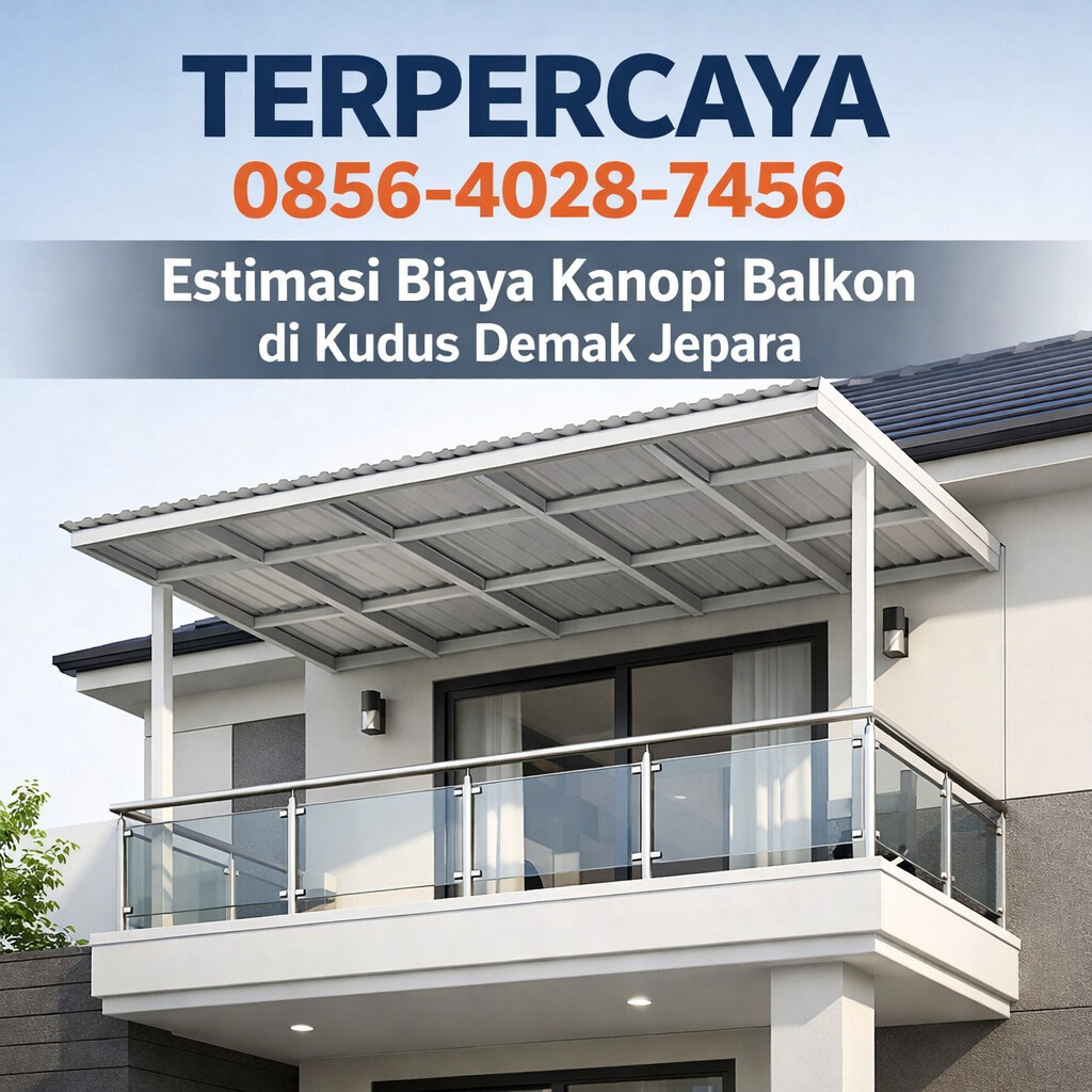 TERPERCAYA 0856-4028-7456 Estimasi Biaya Kanopi Balkon di Kudus Demak Jepara