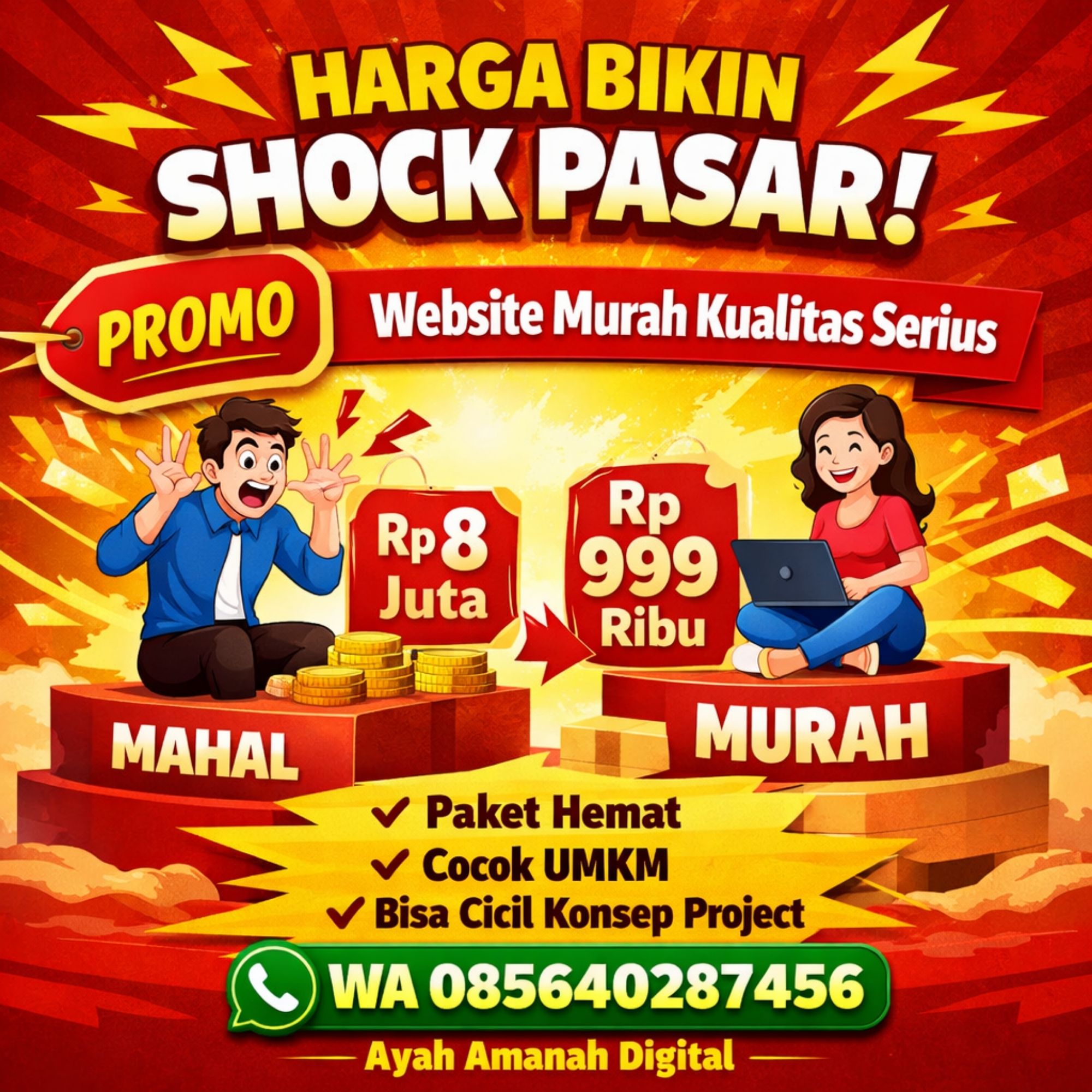 HARGA BIKIN SHOCK PASAR! WA 085640287456 – Jasa Pembuatan Website Murah di Semarang Ayah Amanah Digital