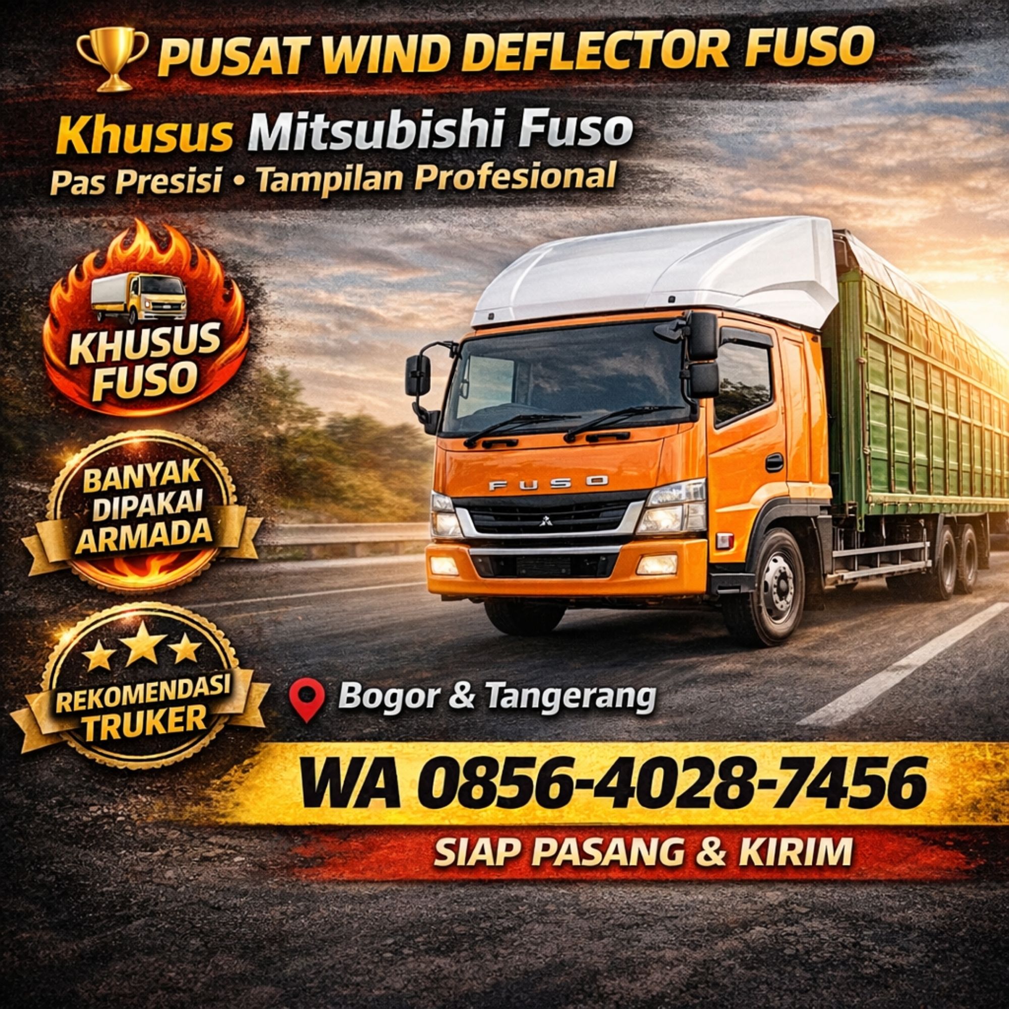 SPESIALIS FUSO, BUKAN COBA-COBA! WA 0856-4028-7456 – Pusat Wind Deflector Mitsubishi Fuso Bogor & Tangerang