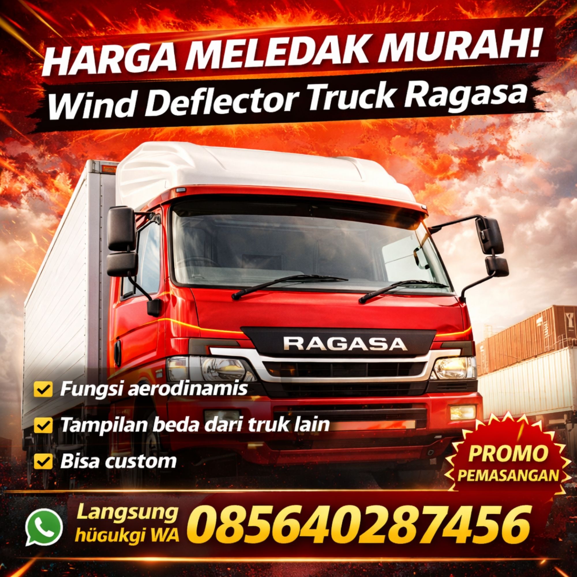 HARGA MELEDAK MURAH! Wind Deflector Truck Ragasa WA 085640287456 – Mahkota Kabin Semarang
