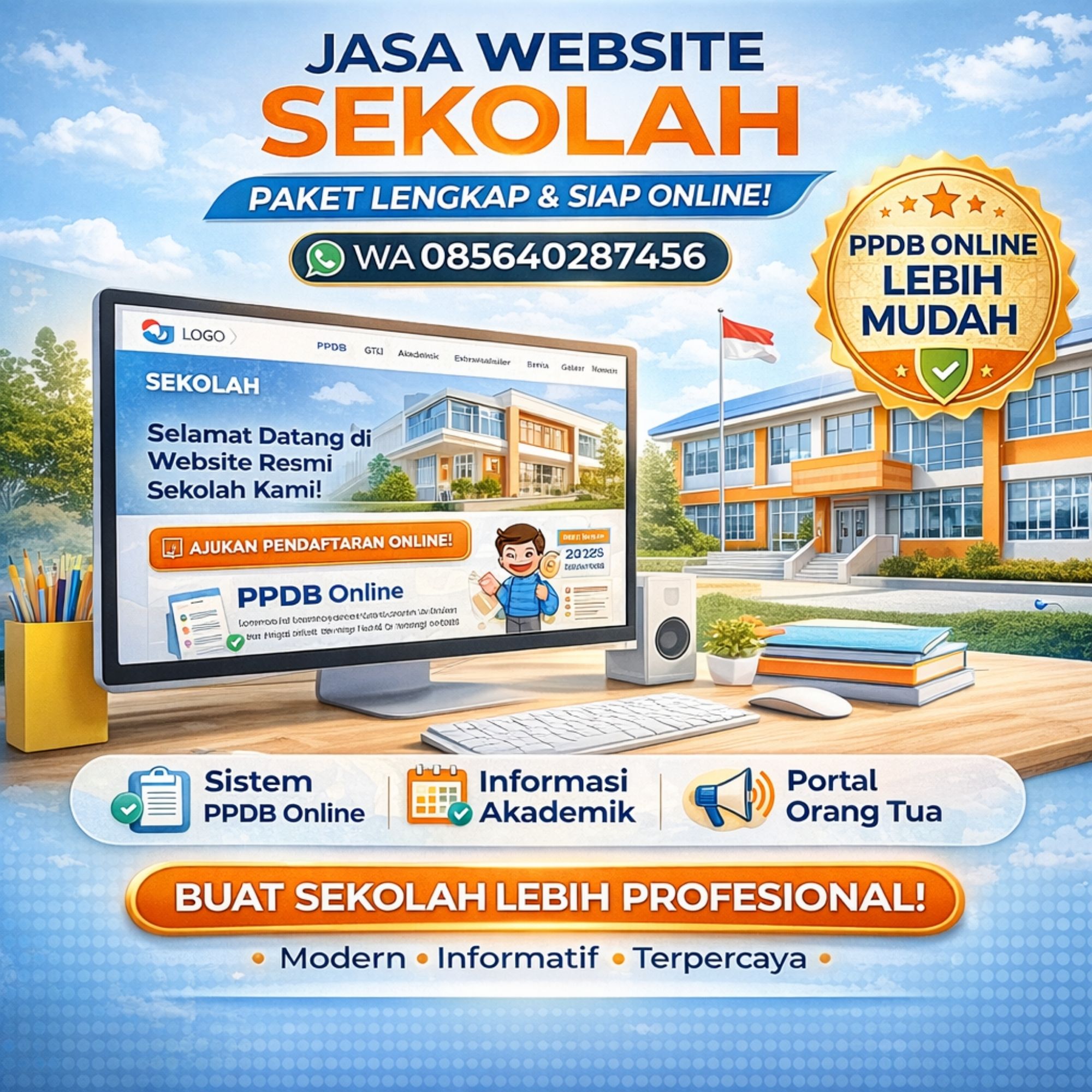 PAKET LENGKAP & SIAP ONLINE! WA 085640287456 Jasa Website Sekolah – Ayah Amanah Digital