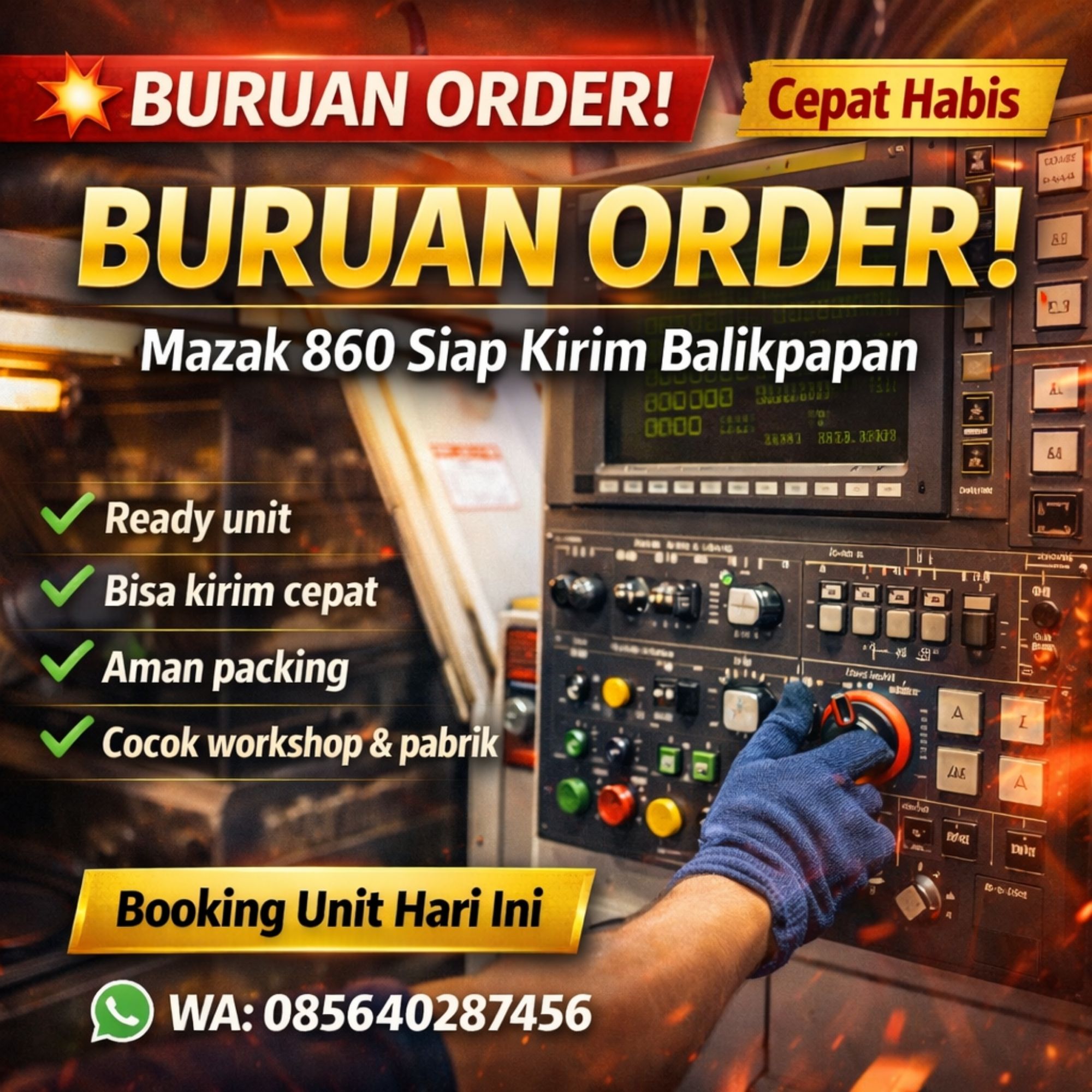 BURUAN ORDER! WA 085640287456 – Beli Mesin Bubut Jepang Bekas Mazak 860 di Balikpapan