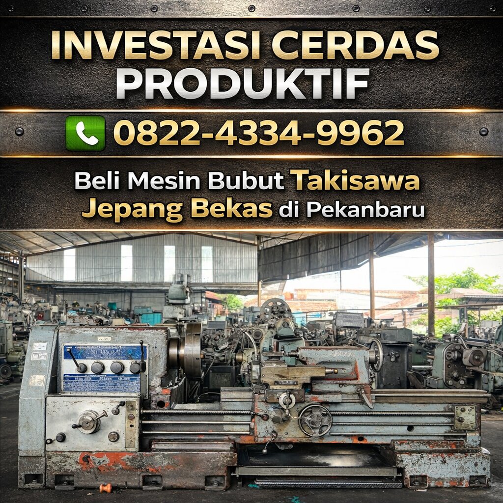 INVESTASI CERDAS PRODUKTIF 0822-4334-9962 Beli Mesin Bubut Takisawa Jepang Bekas di Pekanbaru