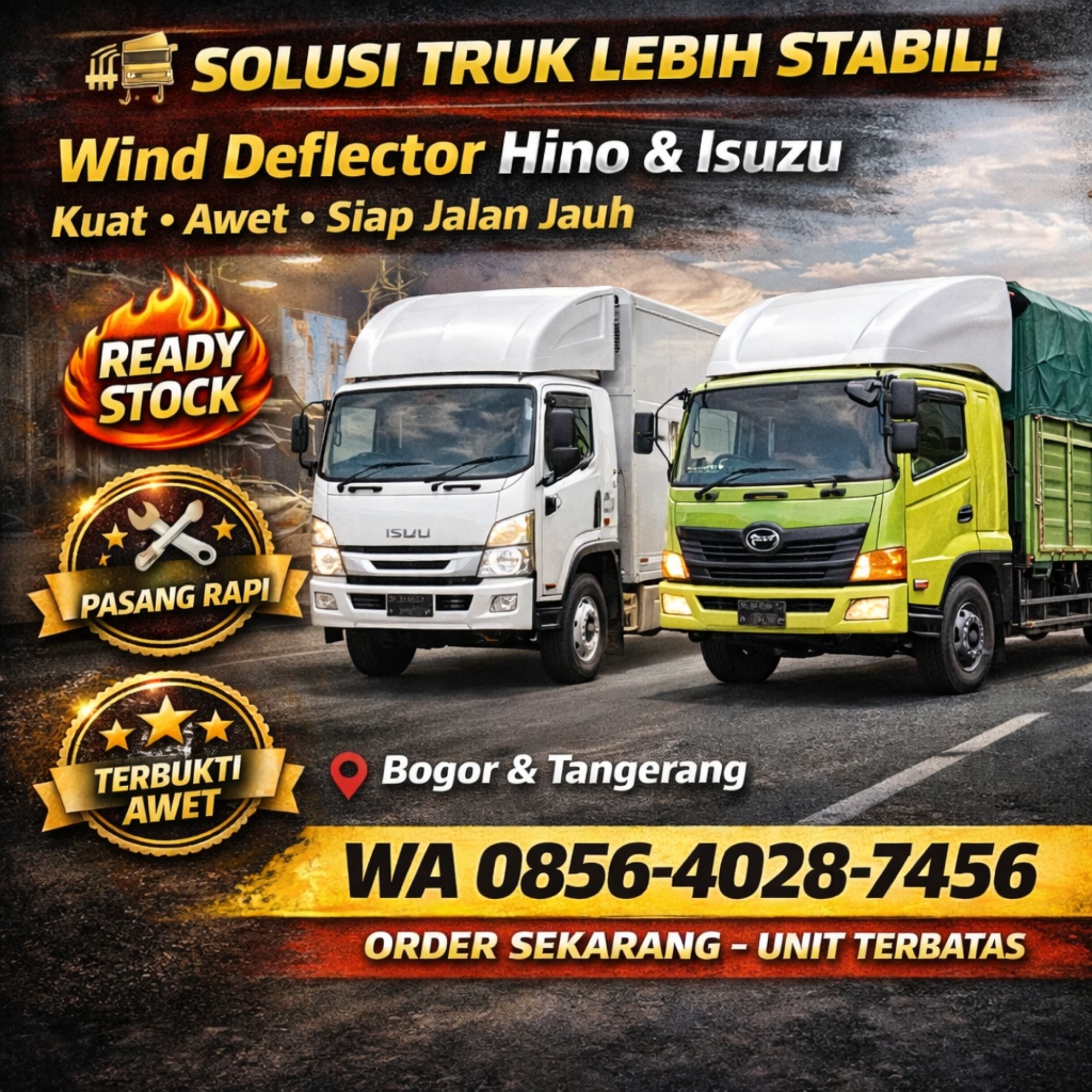 ANGIN KEHALANG, SOLAR LEBIH IRIT! WA 0856-4028-7456 – Beli Wind Deflector Hino & Isuzu Bogor & Tangerang