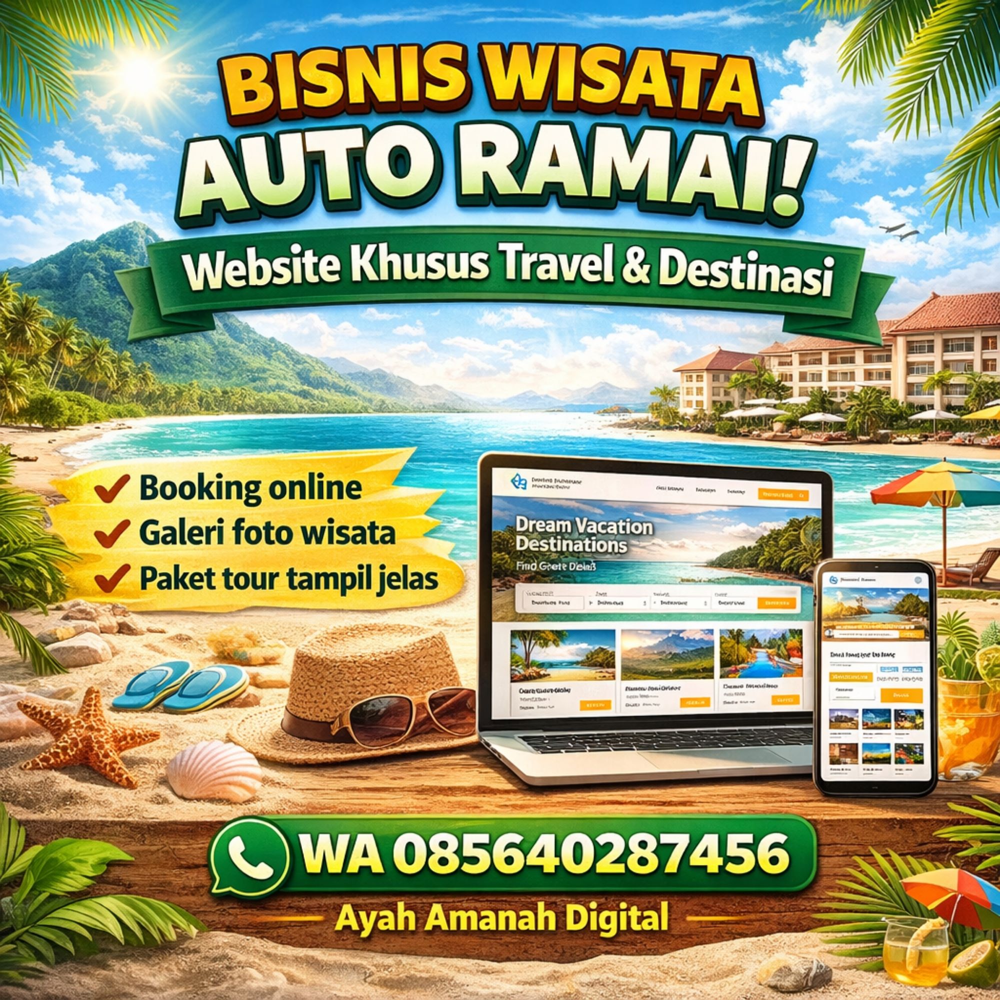 BISNIS WISATA AUTO RAMAI! WA 085640287456 – Jasa Pembuatan Website Wisata di Semarang Ayah Amanah Digital