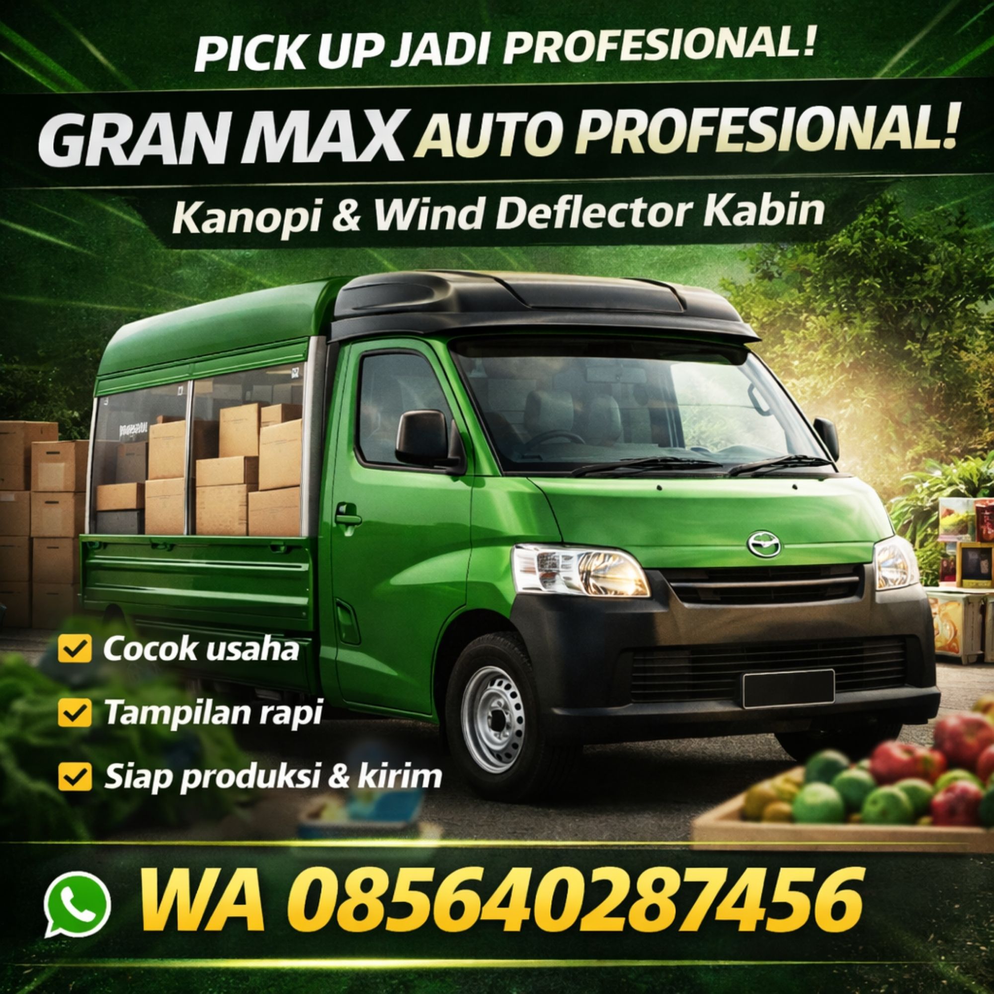 PICK UP JADI PROFESIONAL! Gran Max Auto Naik Gengsi WA 085640287456 – Jual Wind Deflector Gran Max Pick Up Kanopi Kabin Semarang