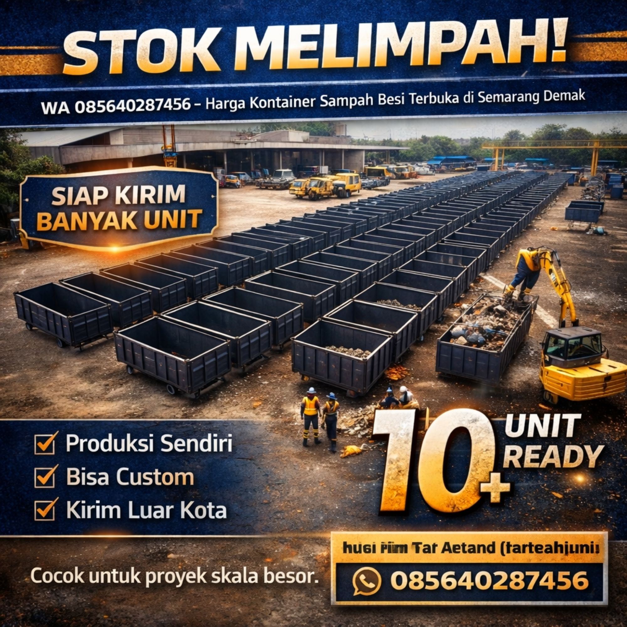 STOK MELIMPAH! WA 085640287456 – Harga Kontainer Sampah Besi Terbuka di Semarang Demak
