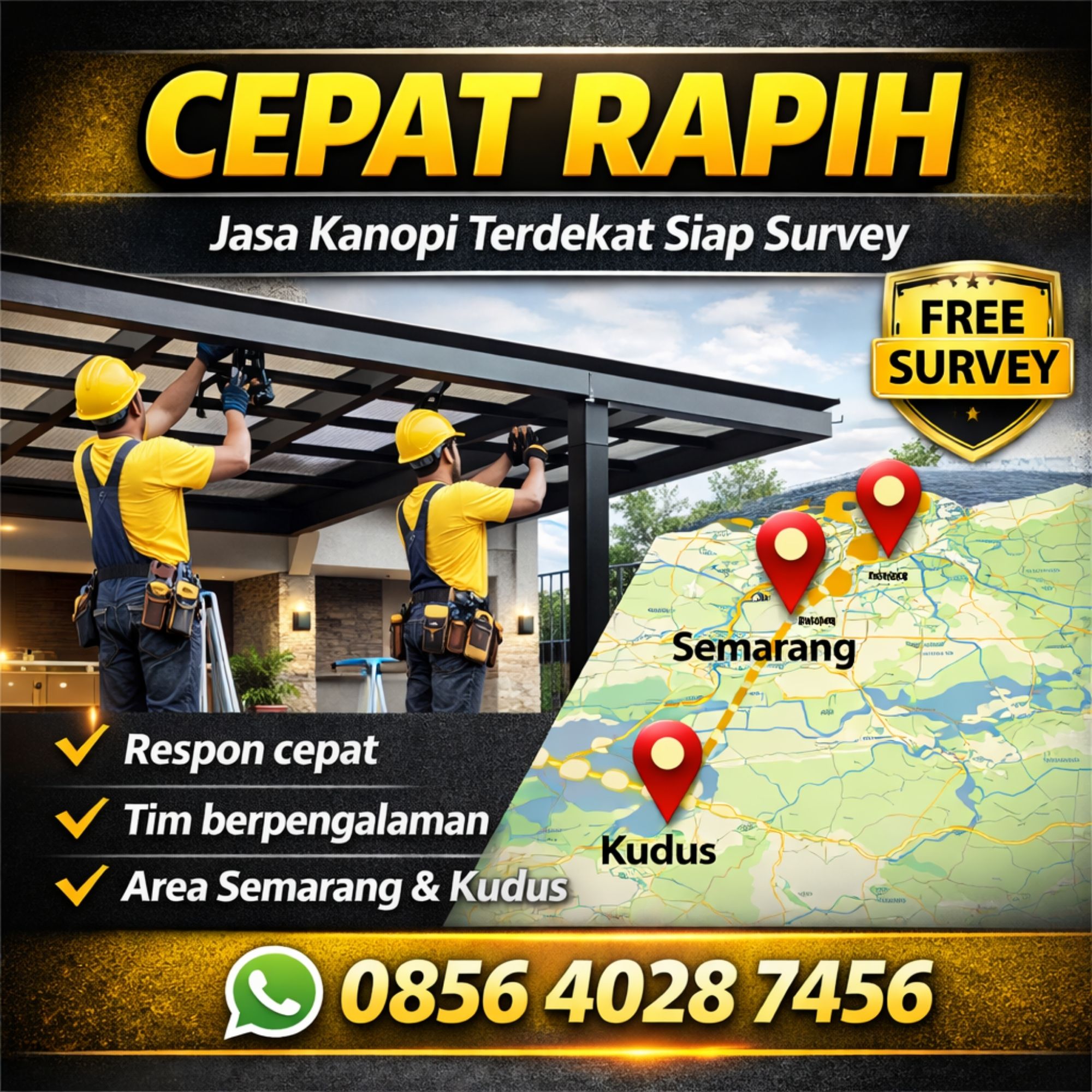 CEPAT RAPIH WA 085640287456 Jasa Kanopi Terdekat di Semarang Kudus – Kanopi Teras Rumah