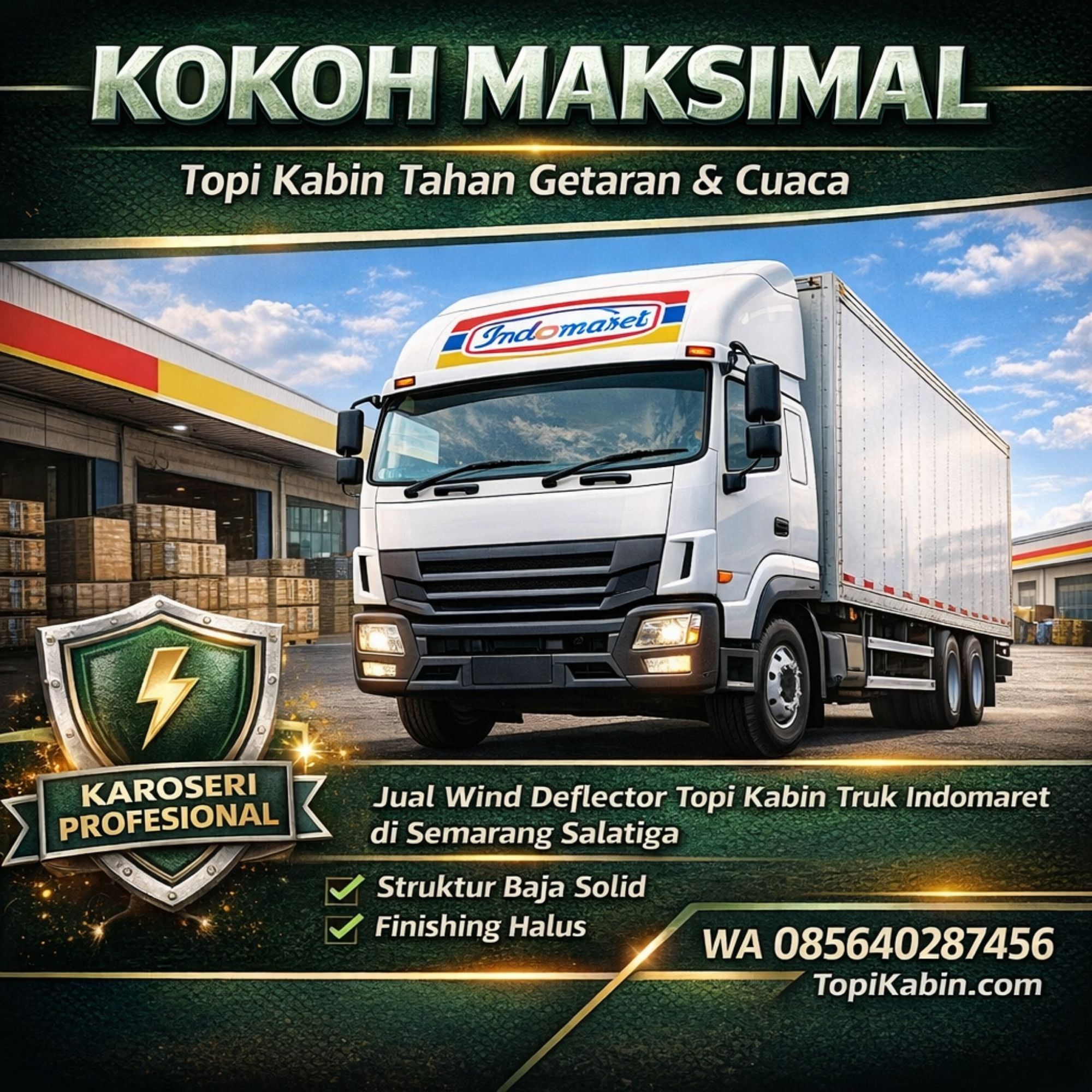 KOKOH MAKSIMAL WA 085640287456 Jual Wind Deflector Topi Kabin Truk Indomaret di Semarang Salatiga