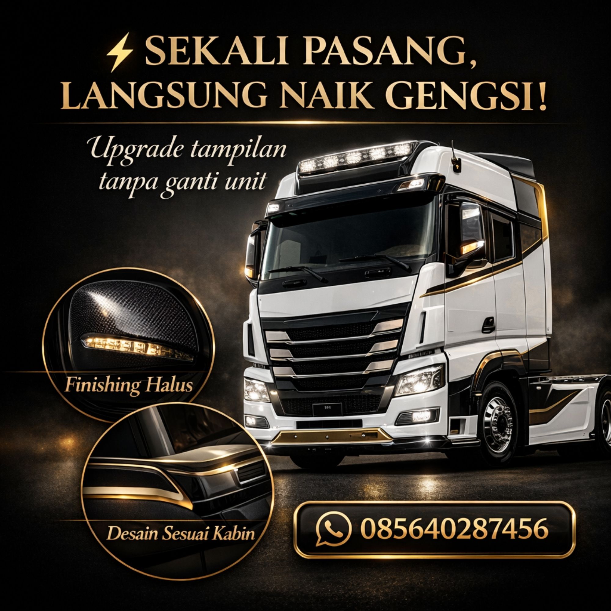 SEKALI PASANG, LANGSUNG NAIK GENGSI — INI IDENTITAS! WA 085640287456 – Jual Wind Deflector Topi Kabin Truk di Tangerang Bekasi