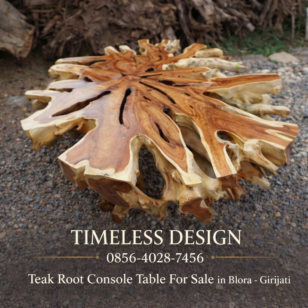 TIMELESS DESIGN 0856-4028-7456 | Teak Root Console Table For Sale in Blora – Girijati