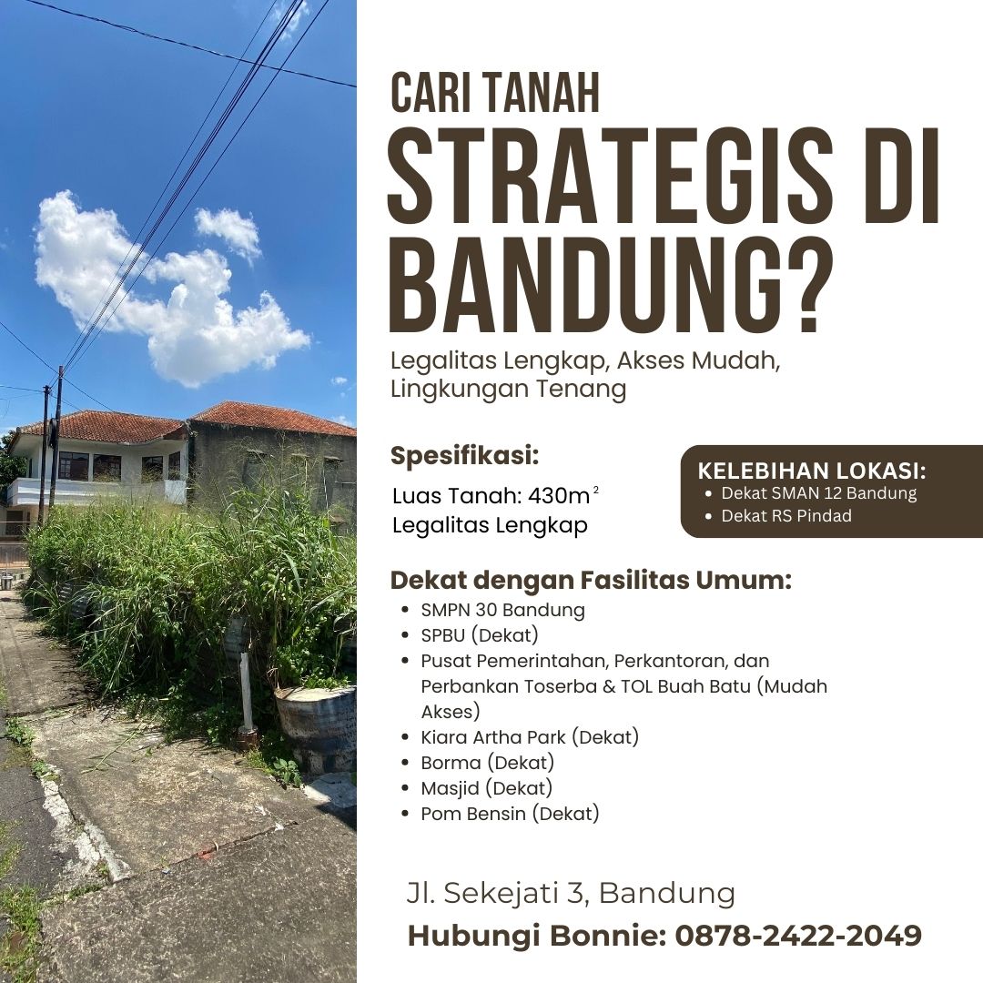 SHM! HUB : 0878-2422-2049, Jual Tanah Humus Dekat Masjid Al Jabbar Bandung