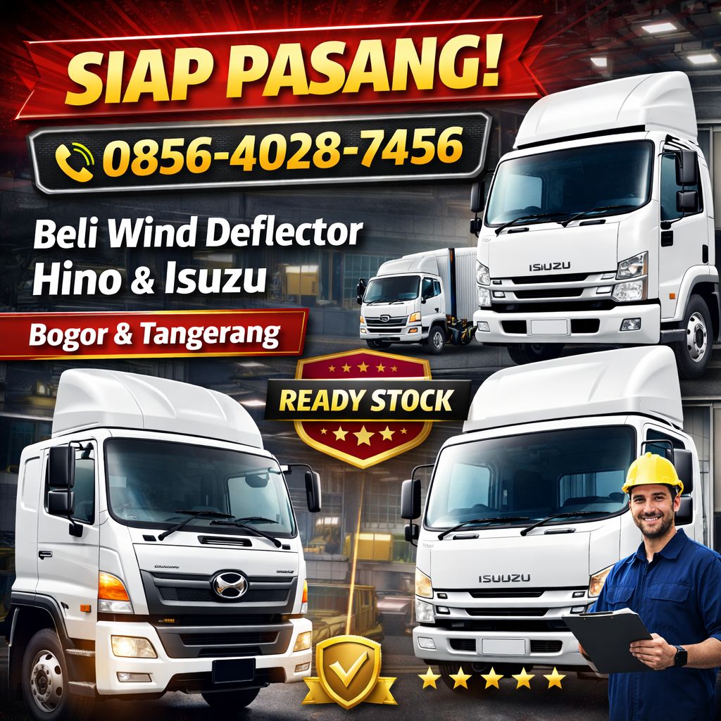 SIAP PASANG! 0856-4028-7456 Beli Wind Deflector Hino & Isuzu di Bogor Tangerang