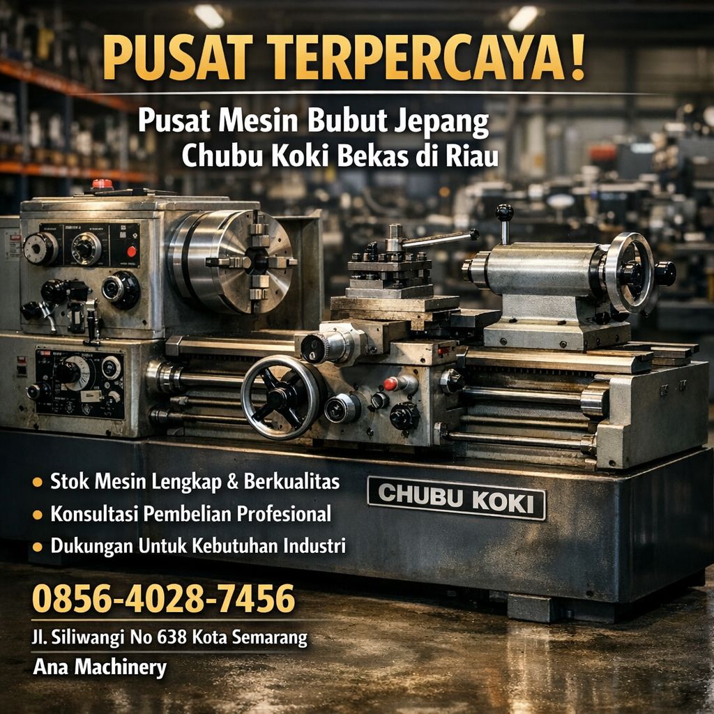 PUSAT TERPERCAYA! 0856-4028-7456 Pusat Mesin Bubut Jepang Chubu Koki Bekas di Riau – Ana Machinery