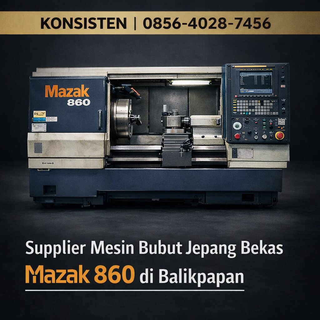 KONSISTEN | 0856-4028-7456 – Supplier Mesin Bubut Jepang Bekas Mazak 860 di Balikpapan