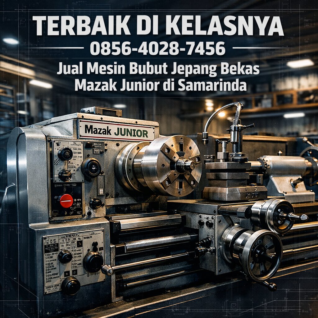 TERBAIK DI KELASNYA 0856-4028-7456 Jual Mesin Bubut Jepang Bekas Mazak Junior di Samarinda