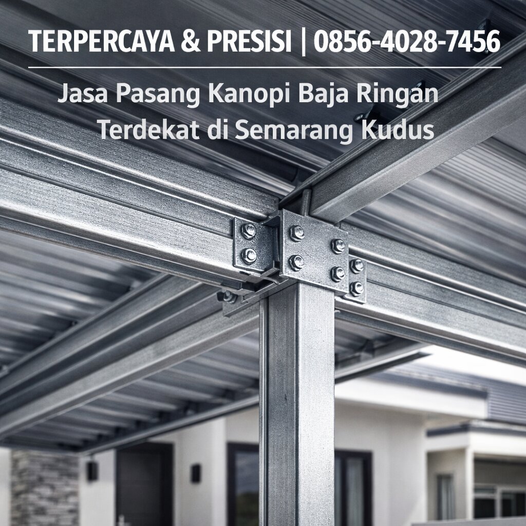 TERPERCAYA & PRESISI | 0856-4028-7456 – Jasa Pasang Kanopi Baja Ringan Terdekat di Semarang Kudus