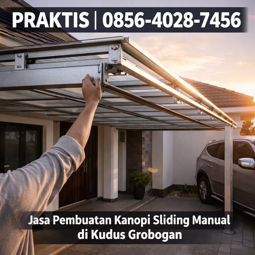 PRAKTIS | 0856-4028-7456 – Jasa Pembuatan Kanopi Sliding Manual di Kudus Grobogan