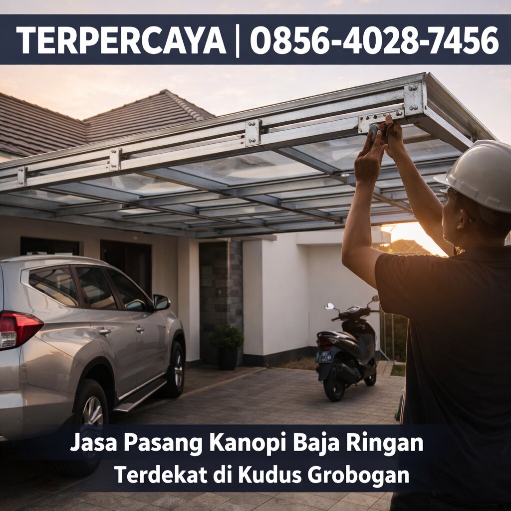 TERPERCAYA | 0856-4028-7456 – Jasa Pasang Kanopi Baja Ringan Terdekat di Kudus Grobogan