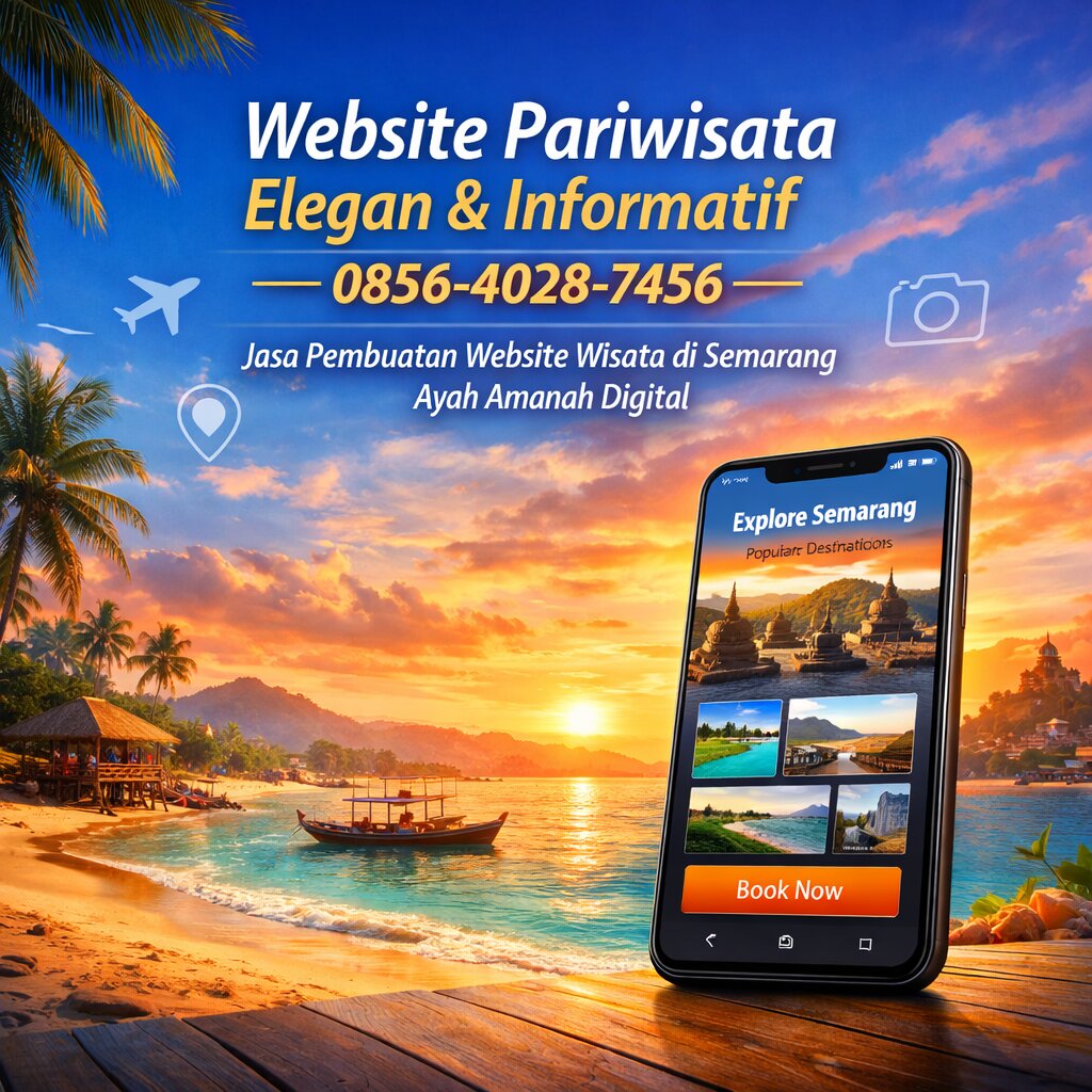 Website Pariwisata Elegan & Informatif 0856-4028-7456 – Jasa Pembuatan Website Wisata di Semarang Ayah Amanah Digital