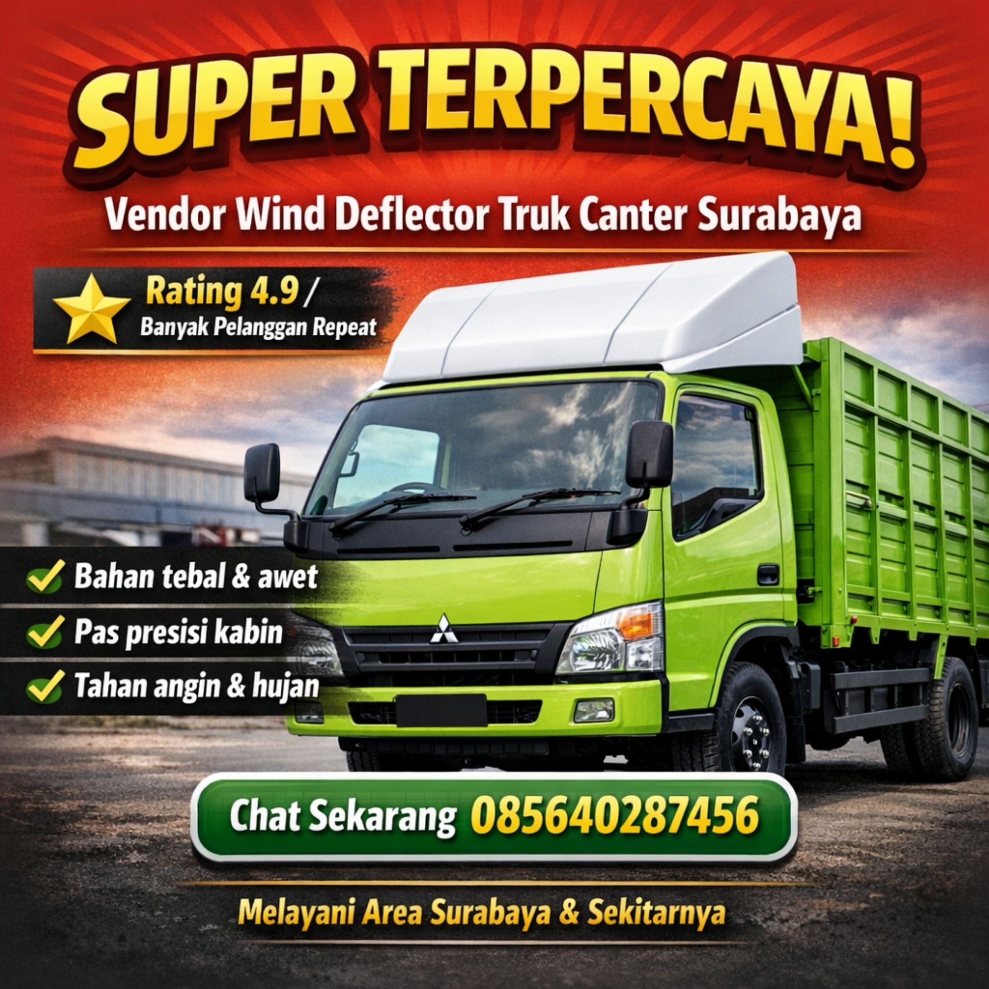 SUPER TERPERCAYA! WA 085640287456 Vendor Wind Deflector Truk Canter Terdekat Surabaya