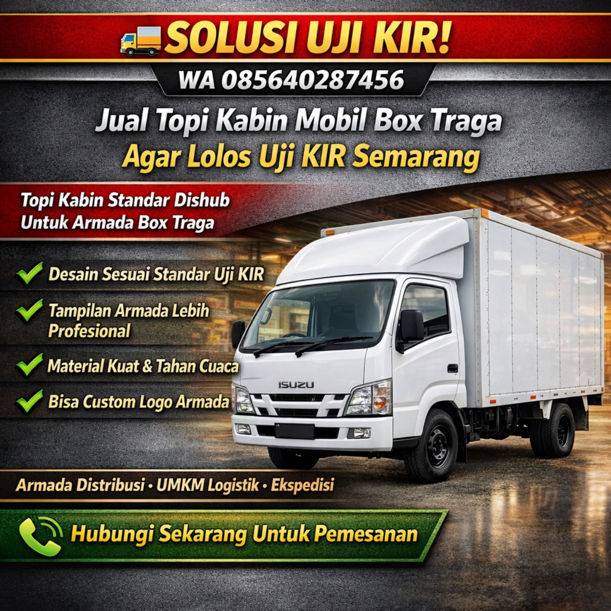 STANDAR DISHUB! WA 085640287456 Jual Wind Deflector Truk Isuzu Giga Box Standar Dishub Semarang