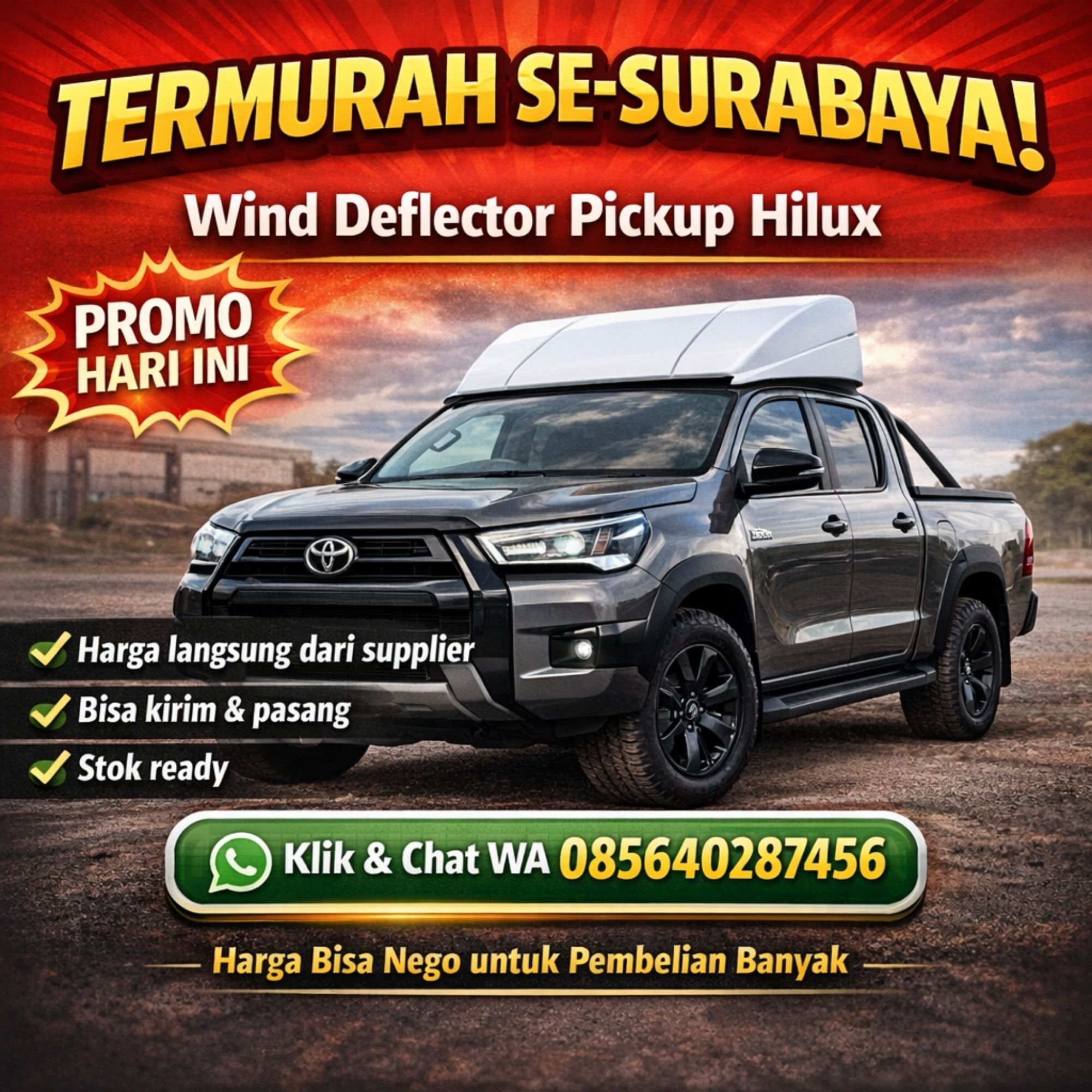 TERMURAH SE-SURABAYA! WA 085640287456 Jual Wind Deflector Pickup Hilux Termurah Surabaya