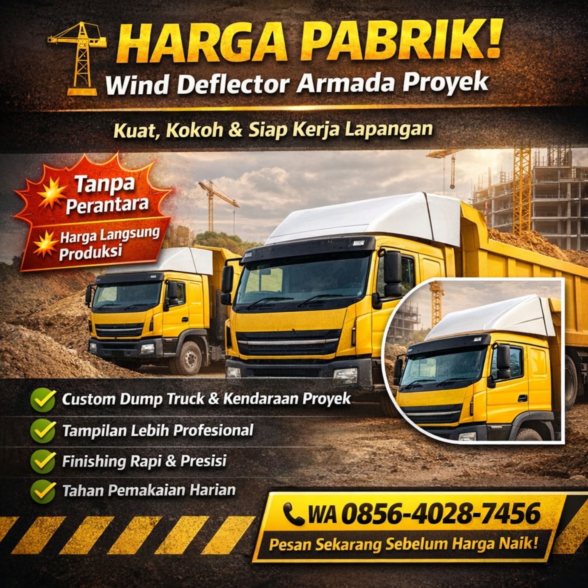 HARGA PABRIK! WA 085640287456 Jual Wind Deflector Armada Konstruksi di Semarang