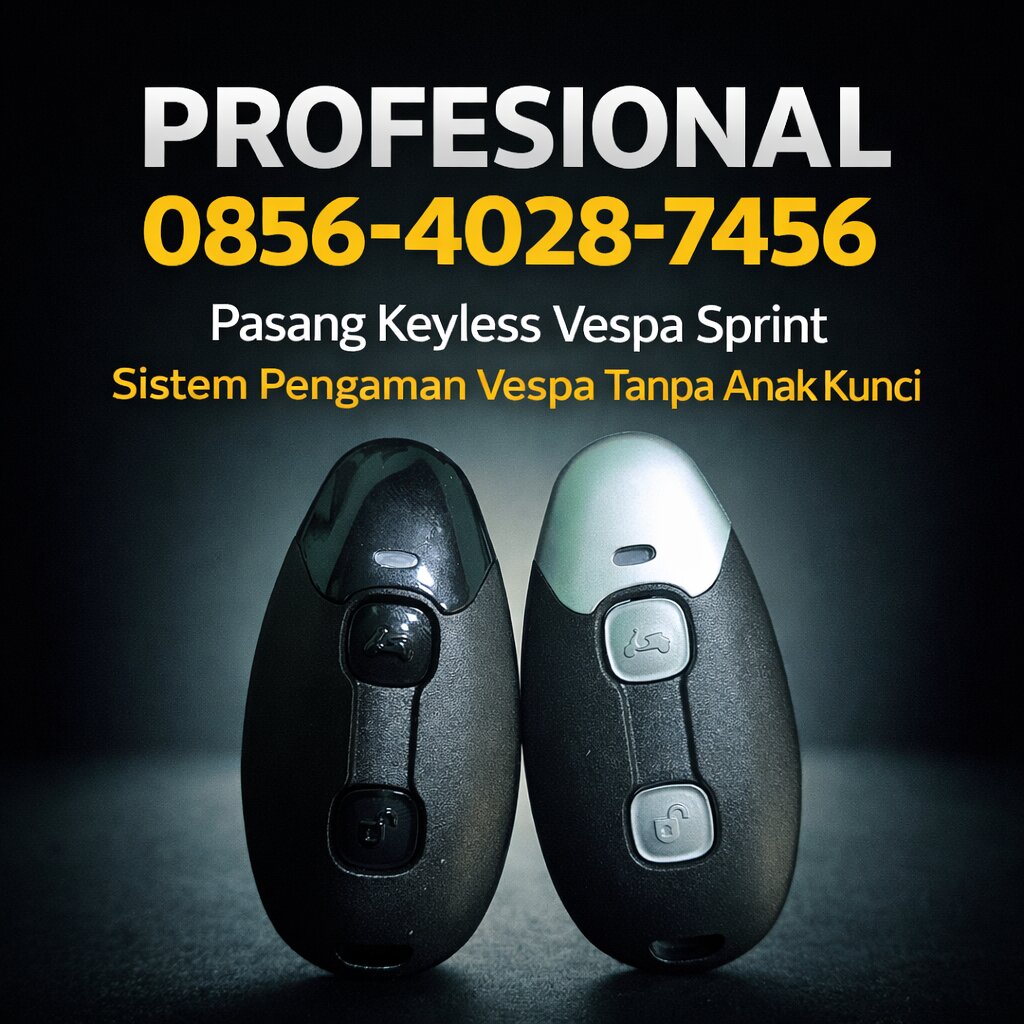 PROFESIONAL 0856-4028-7456 | Pasang Keyless Vespa Sprint – Sistem Pengaman Vespa Tanpa Anak Kunci